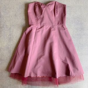 French Sweetheart Mauve Strapless Dress with Tulle from Paris US 10 EU 42